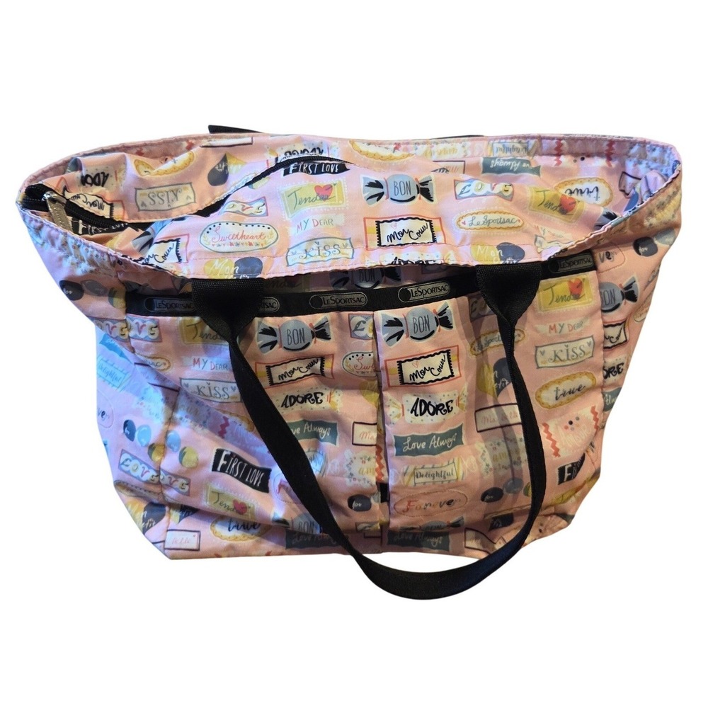 Lesportsac "Sweet Talk" Pink Everygirl Handbag Tote Bag Nylon Cute Kawaii Girly
